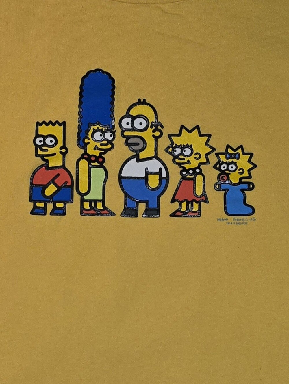 Vintage Collectible Y2K 2002 Yellow Simpsons Family Graphic Short Sleeve Tee
